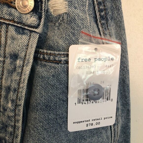 FREE PEOPLE Parker Denim Wrap Skirt.Size 24 - Picture 10 of 13